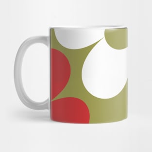 Hippie Floral Green White Red Pastel Flower Seamless Pattern Mug